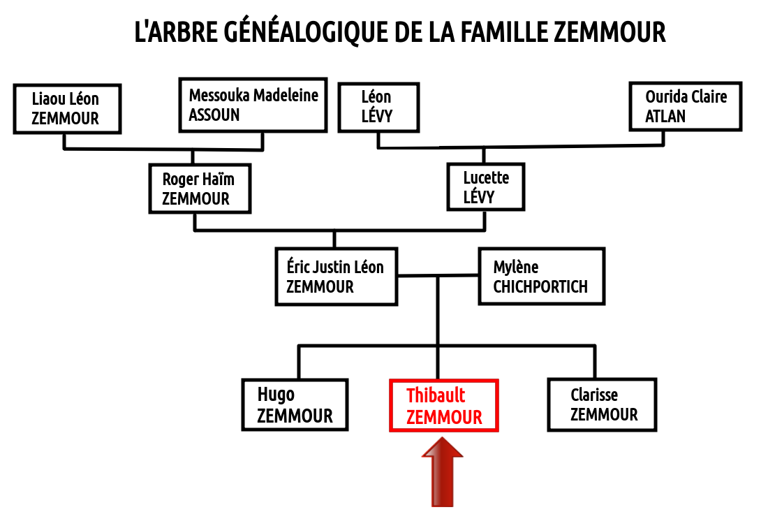 L'arbre généalogique de la famille d'Éric Zemmour
